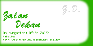 zalan dekan business card
