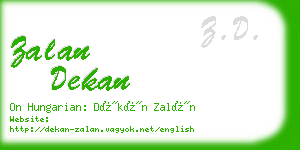 zalan dekan business card